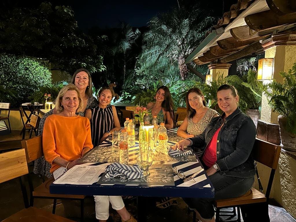 An evening dinner by candlelight